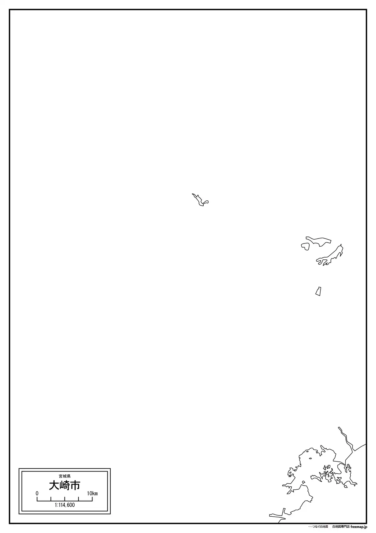 海岸線、川や池のみ記載