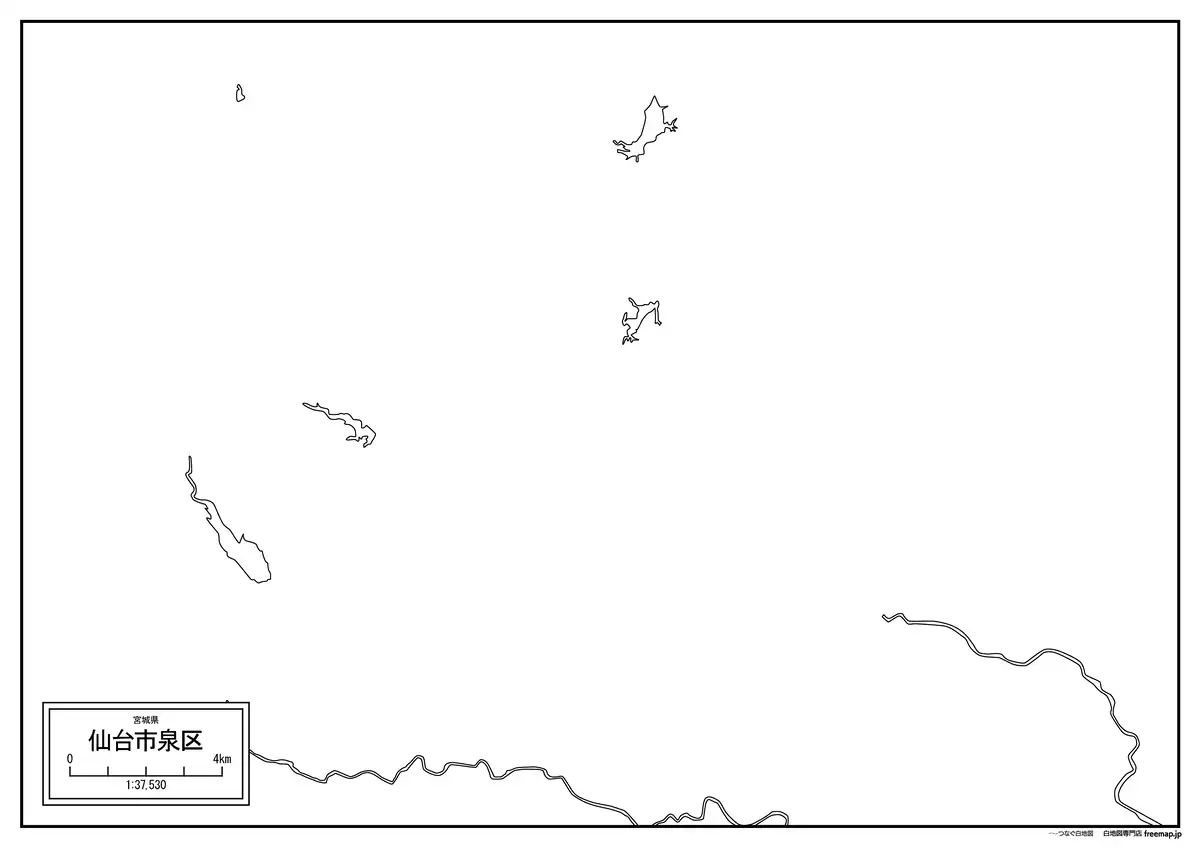 海岸線、川や池のみ記載