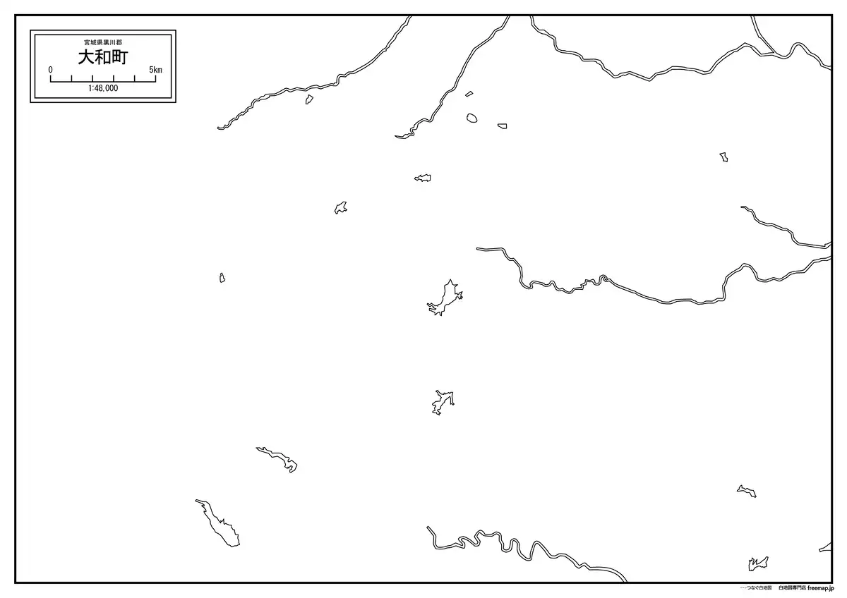 海岸線、川や池のみ記載