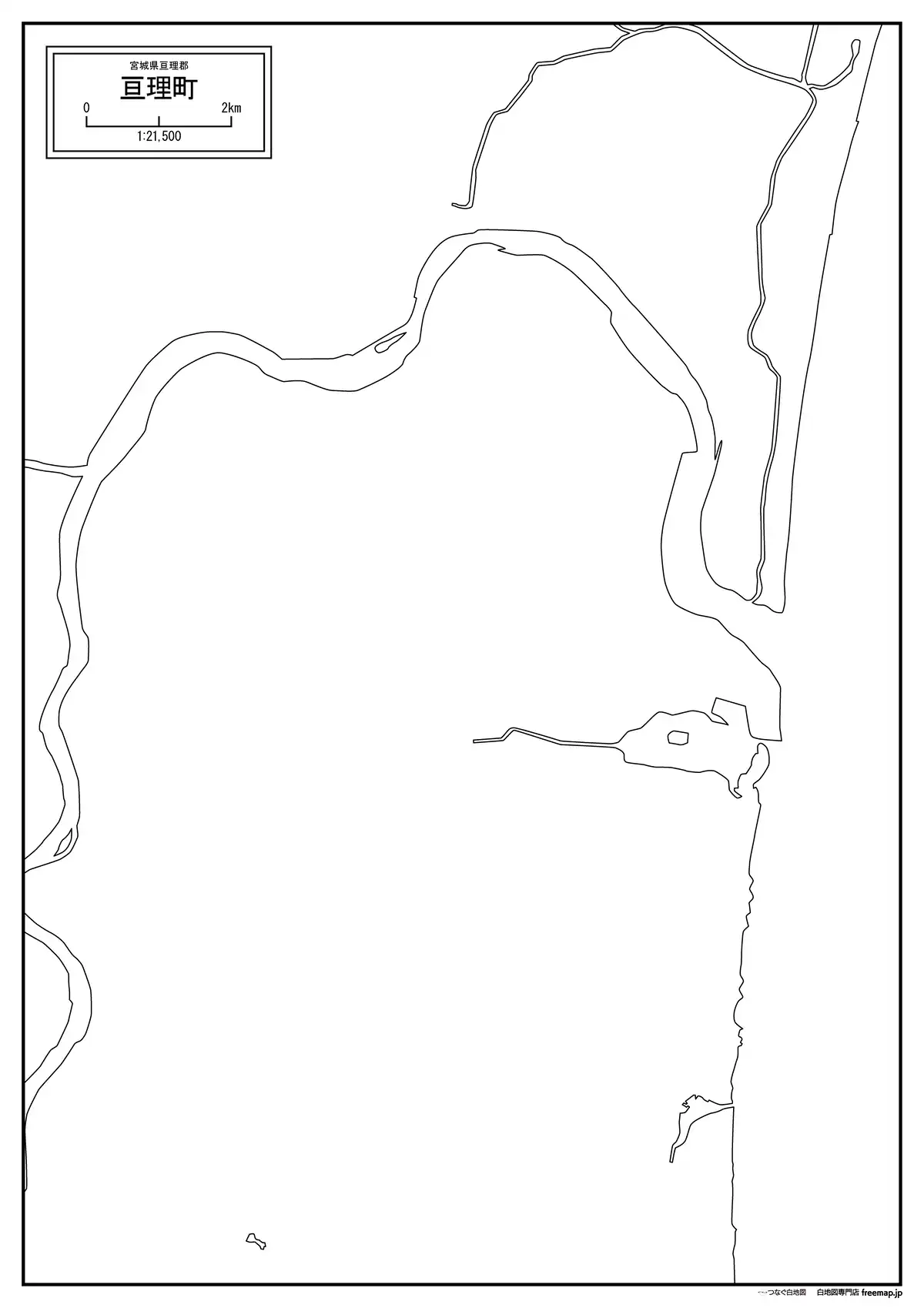 海岸線、川や池のみ記載