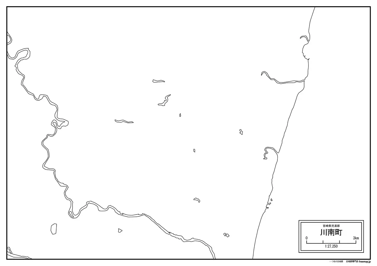 海岸線、川や池のみ記載