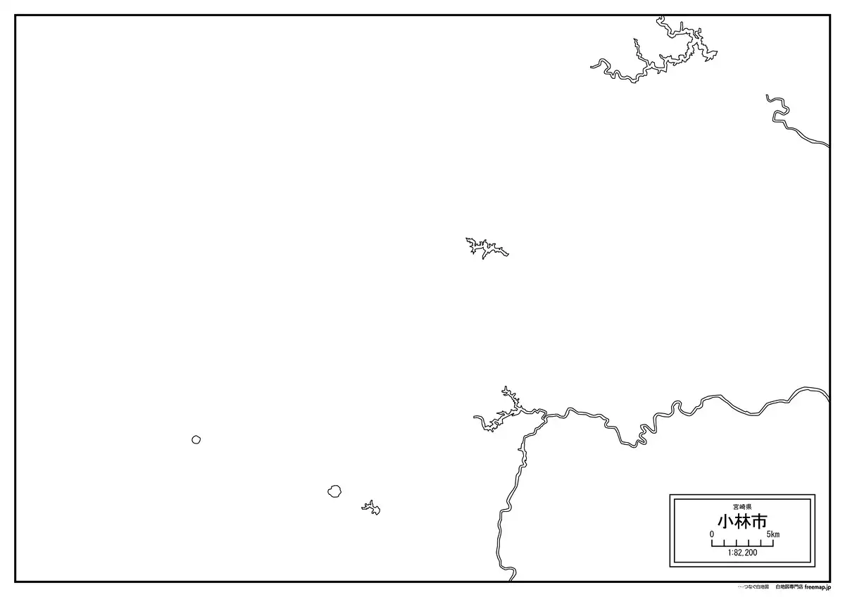 海岸線、川や池のみ記載