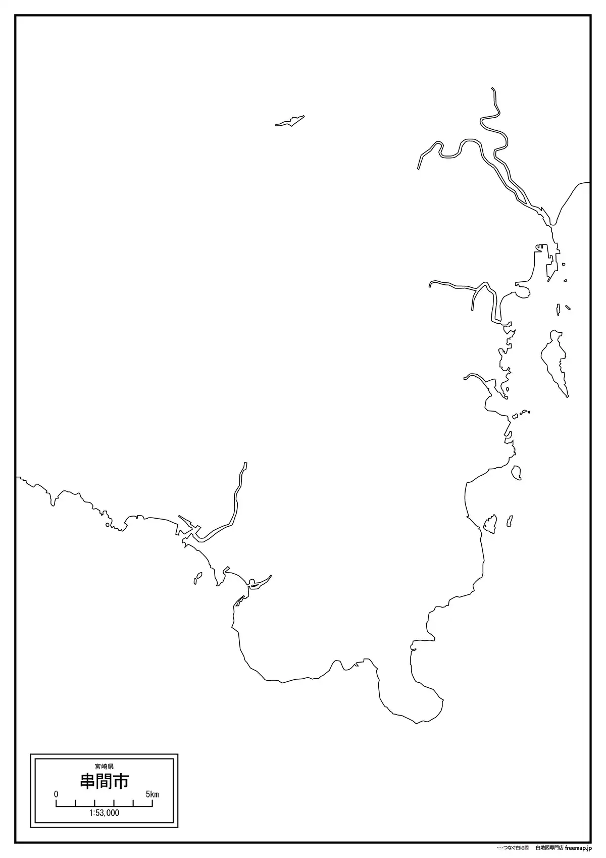 海岸線、川や池のみ記載