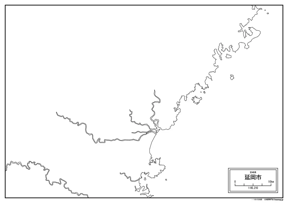 海岸線、川や池のみ記載
