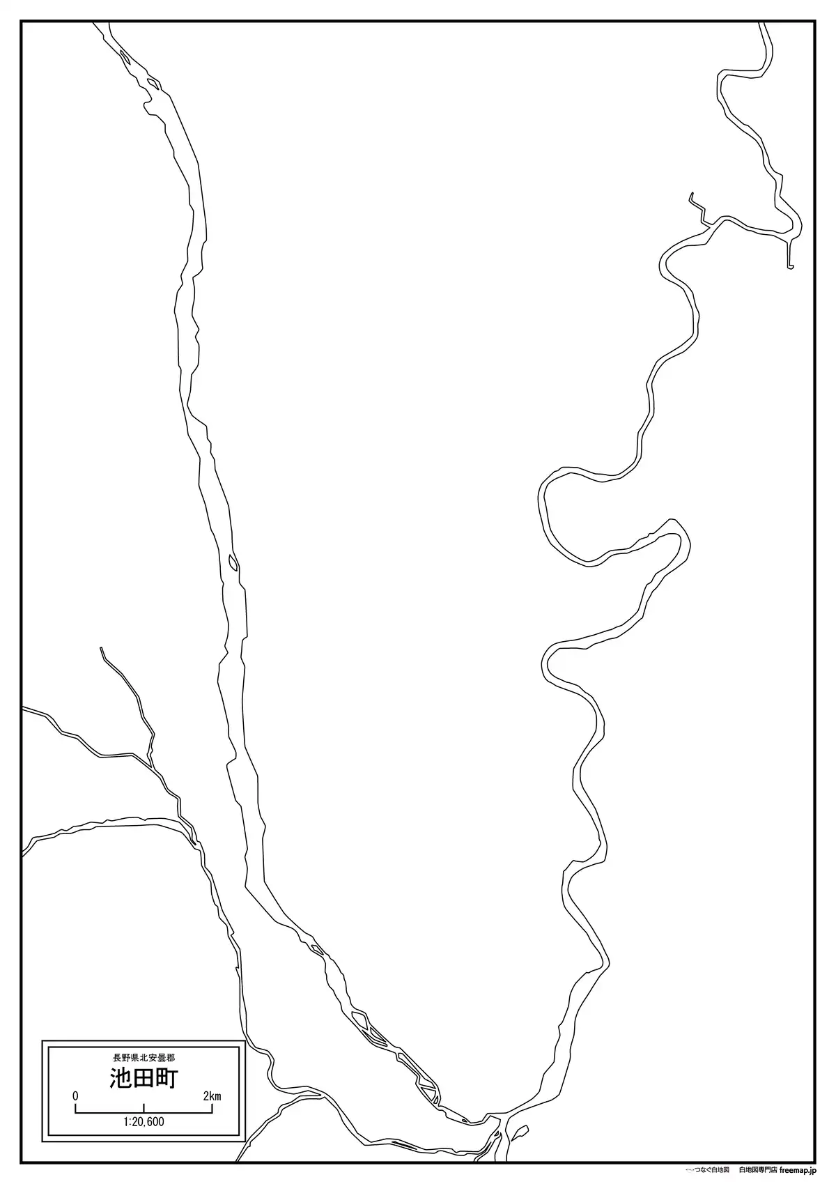 海岸線、川や池のみ記載