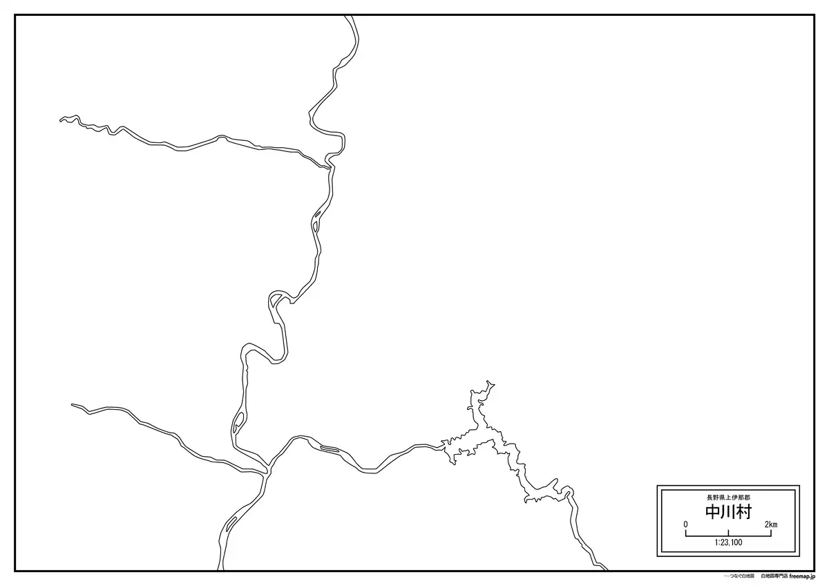 海岸線、川や池のみ記載