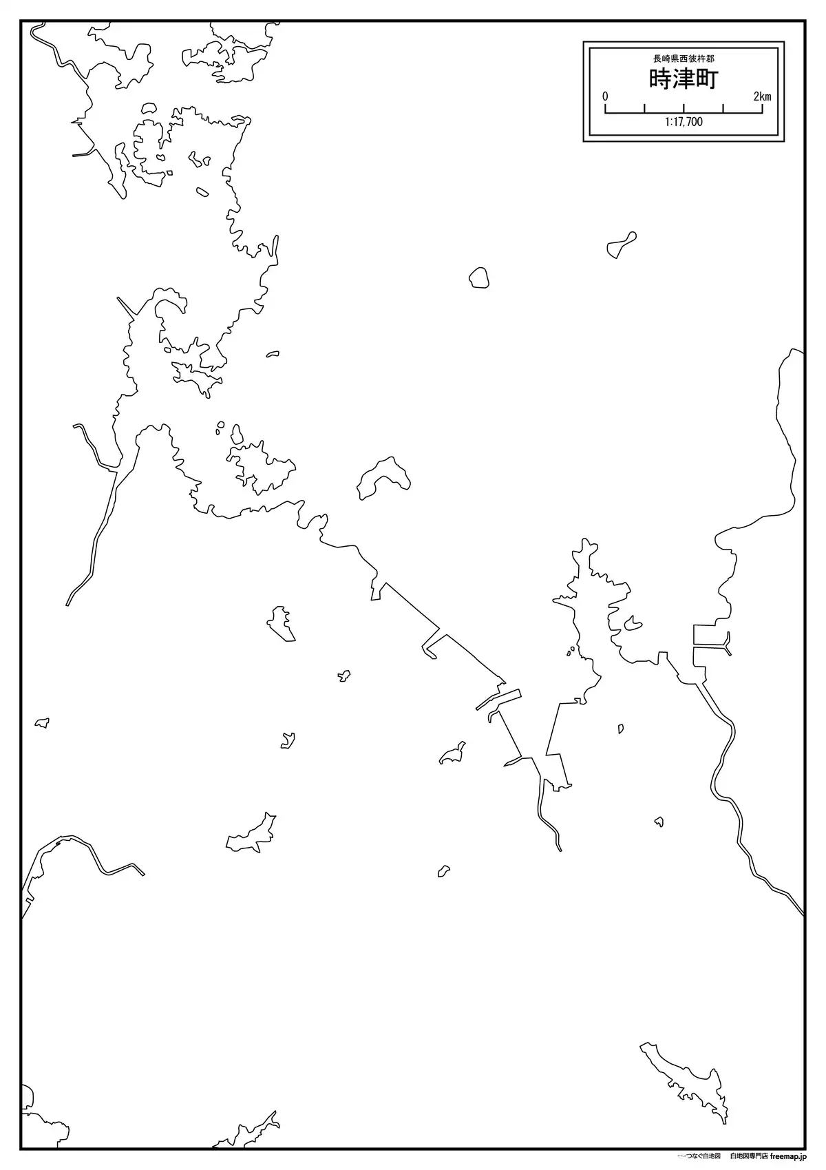 海岸線、川や池のみ記載