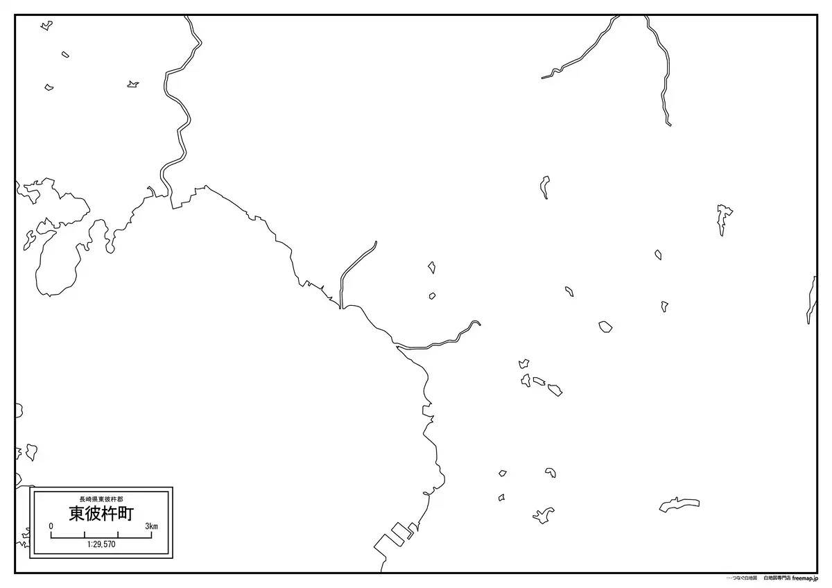 海岸線、川や池のみ記載