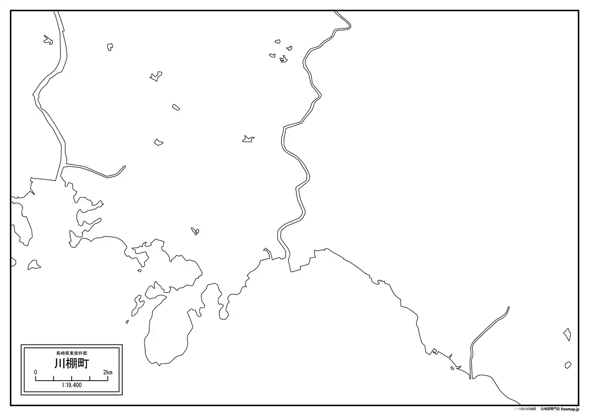 海岸線、川や池のみ記載