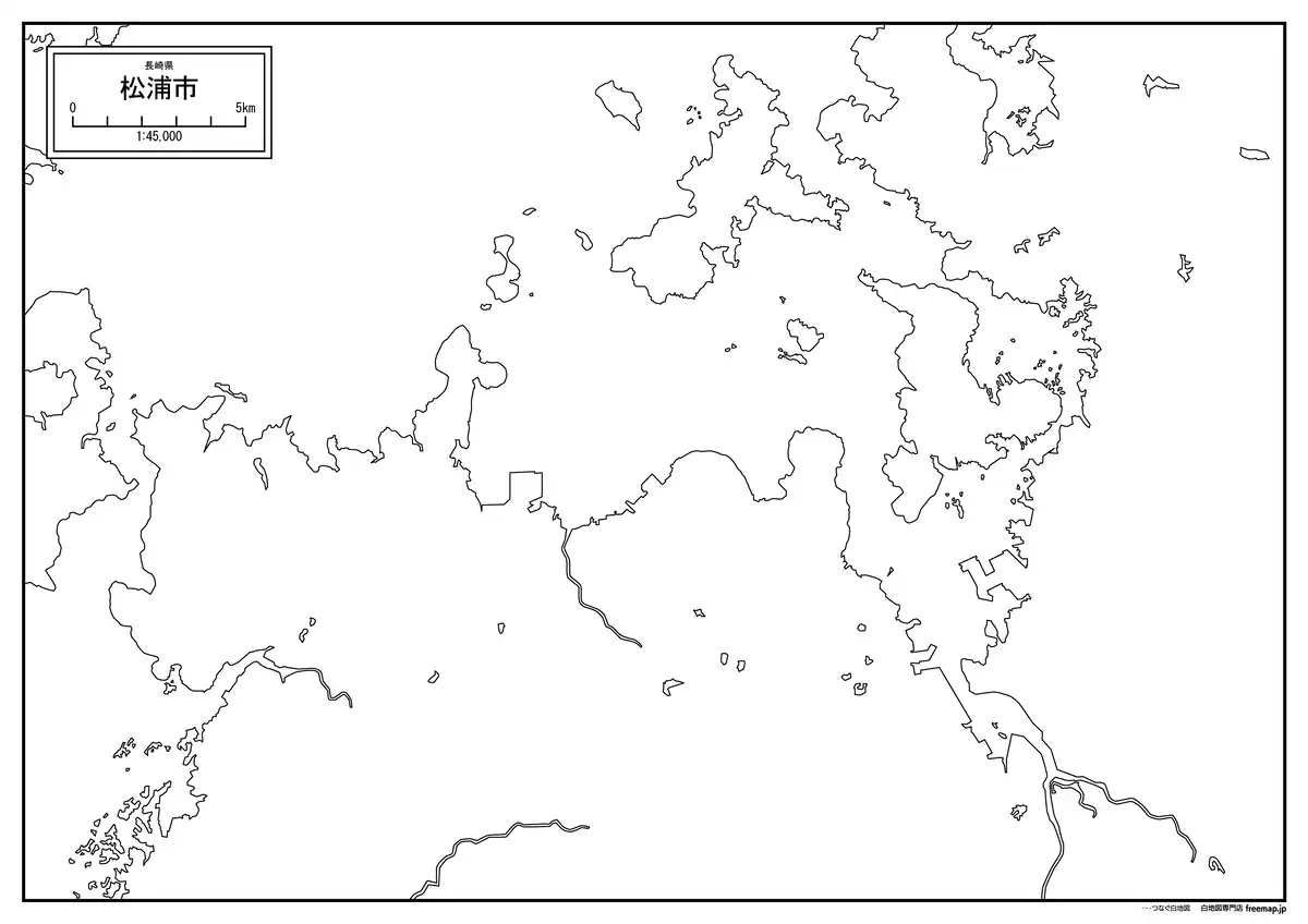 海岸線、川や池のみ記載