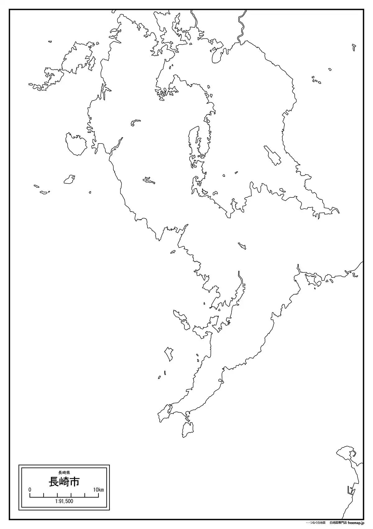 海岸線、川や池のみ記載