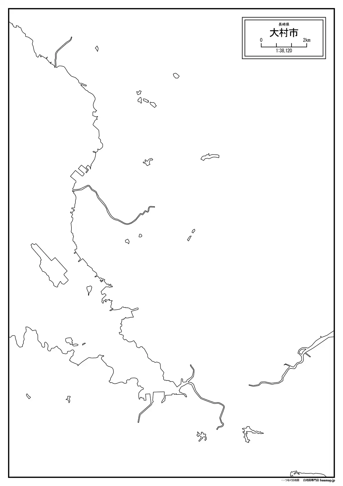 海岸線、川や池のみ記載