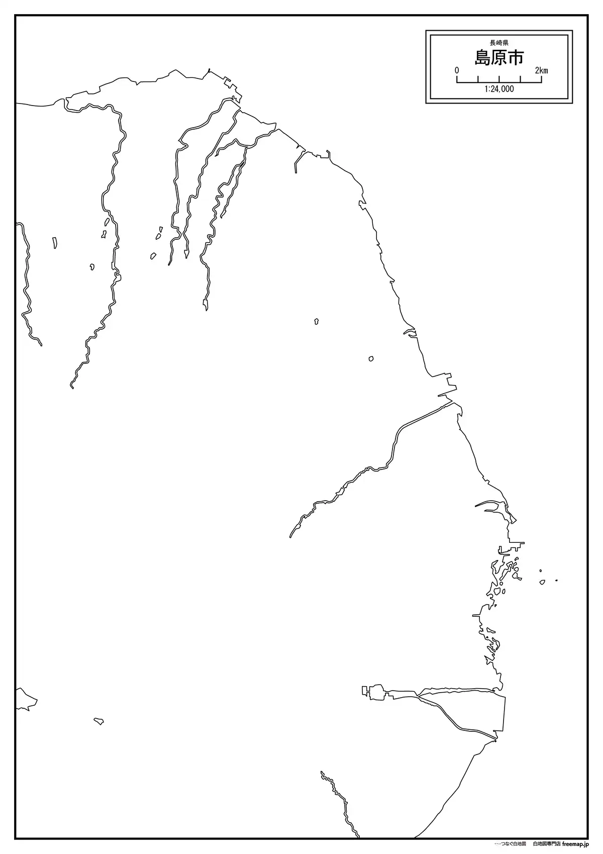 海岸線、川や池のみ記載