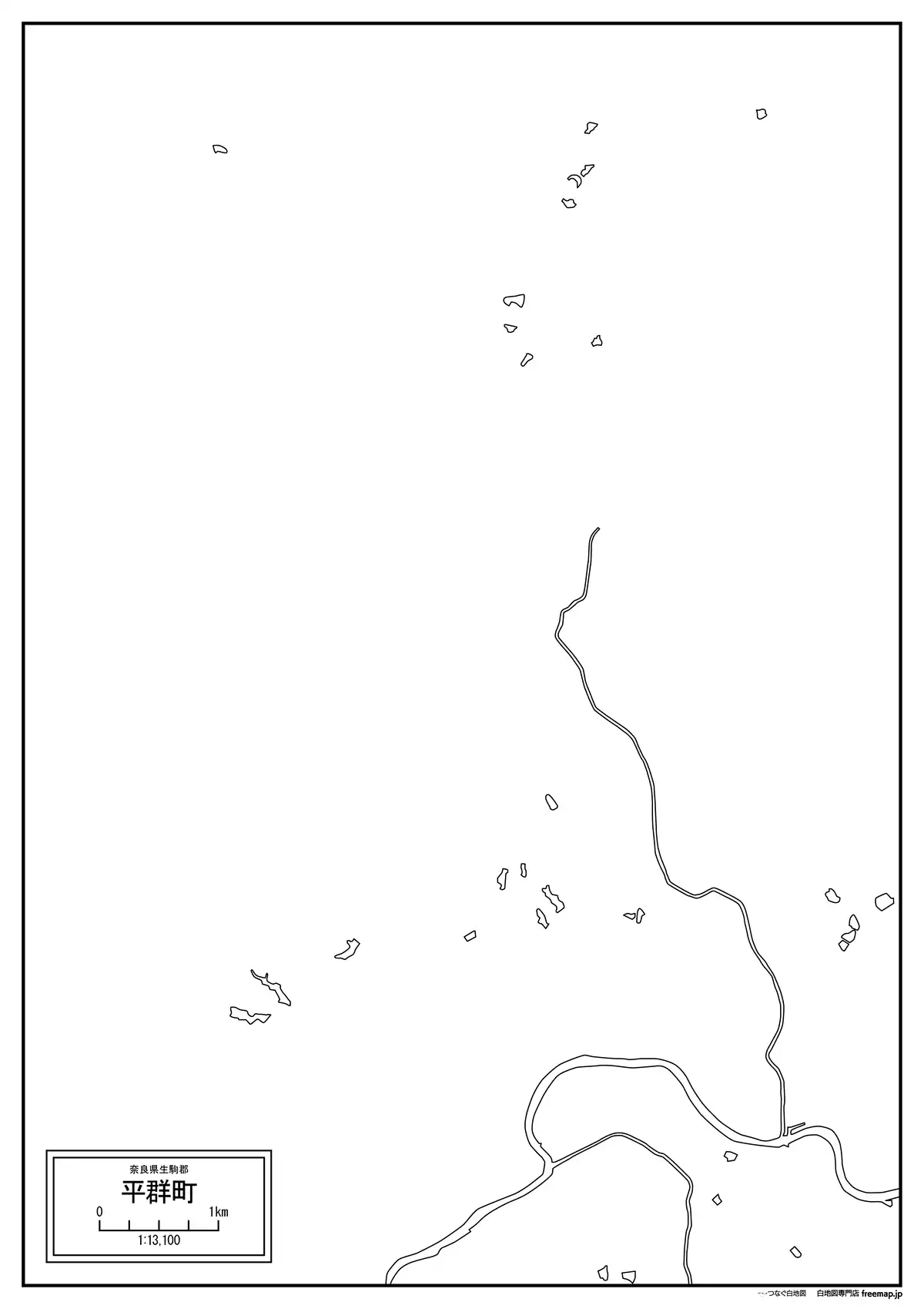 海岸線、川や池のみ記載