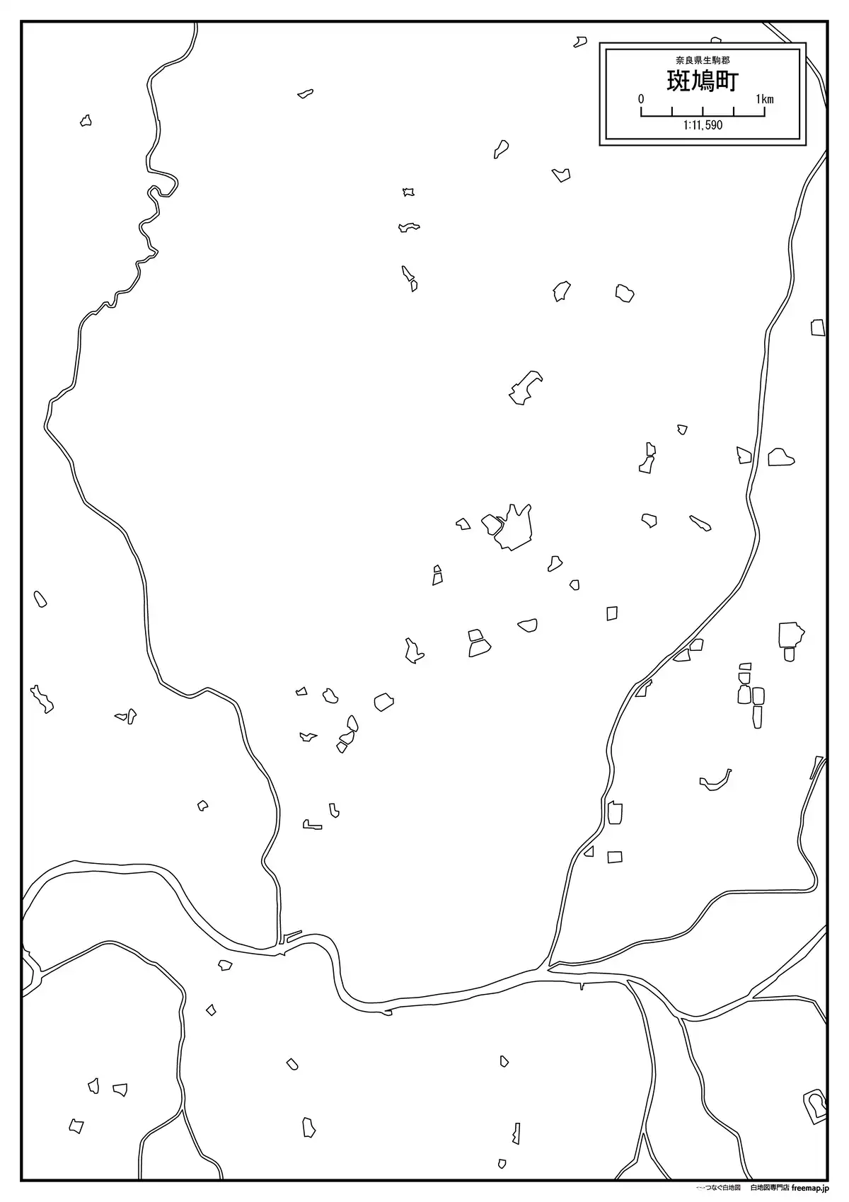 海岸線、川や池のみ記載