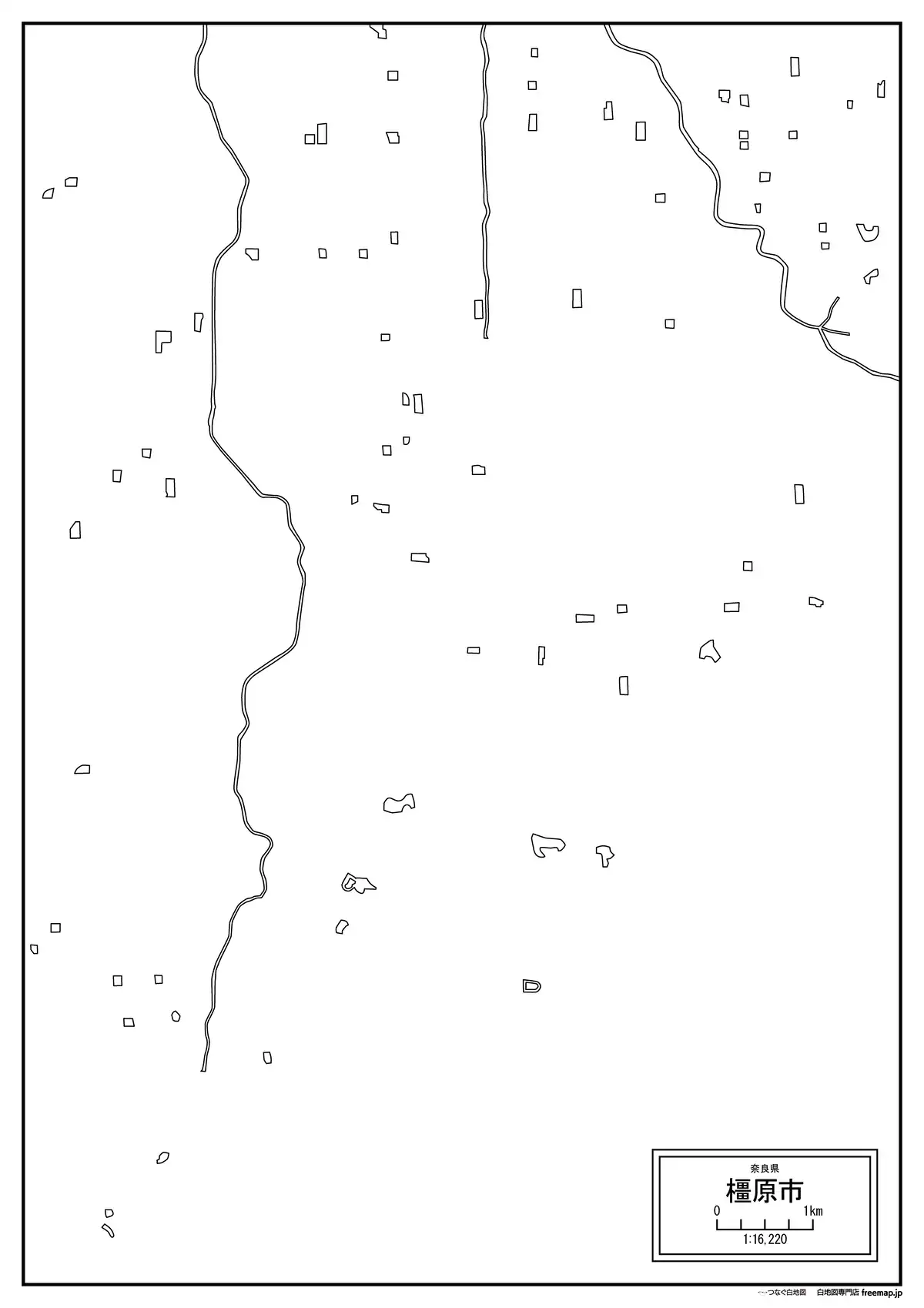 海岸線、川や池のみ記載