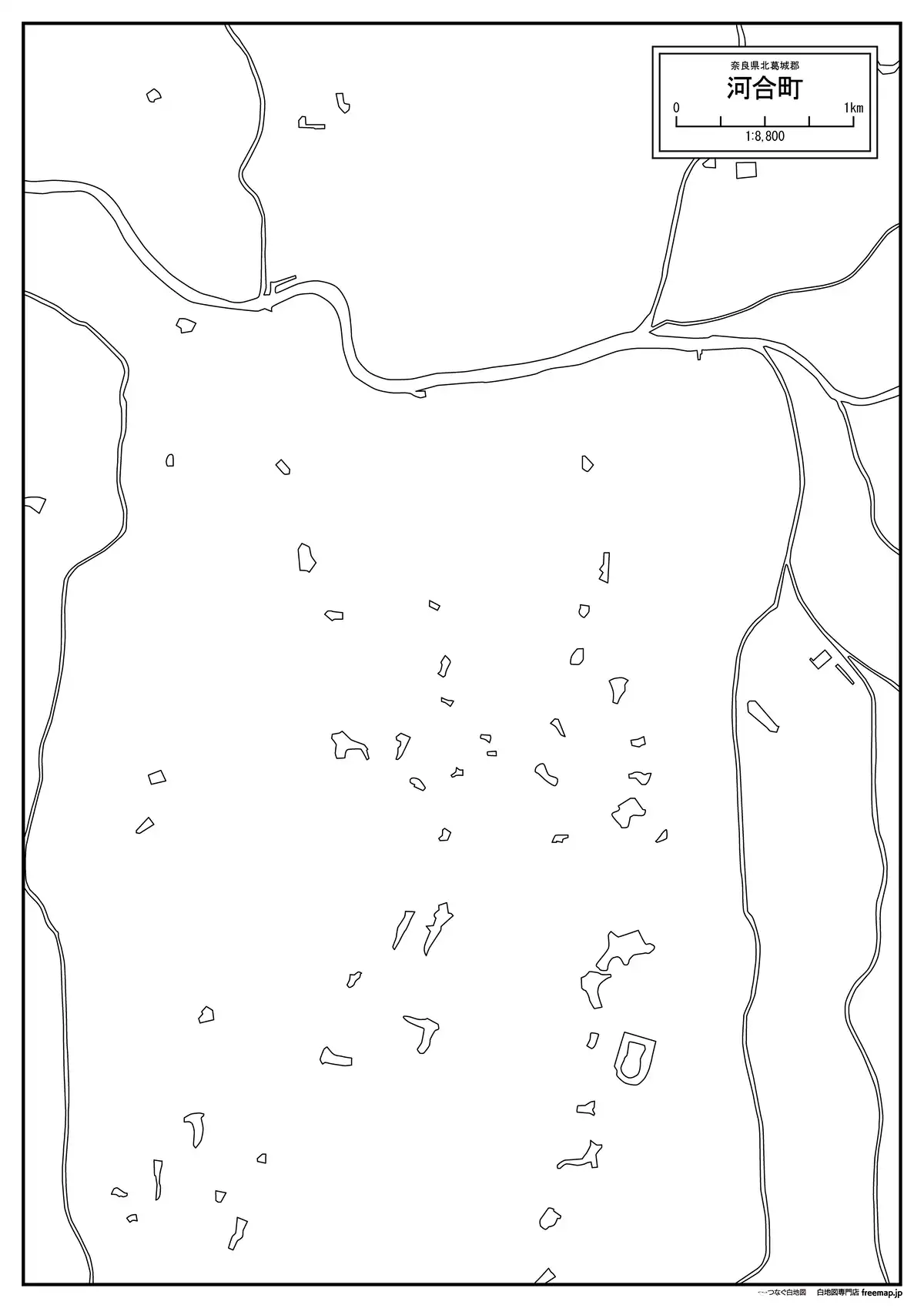 海岸線、川や池のみ記載