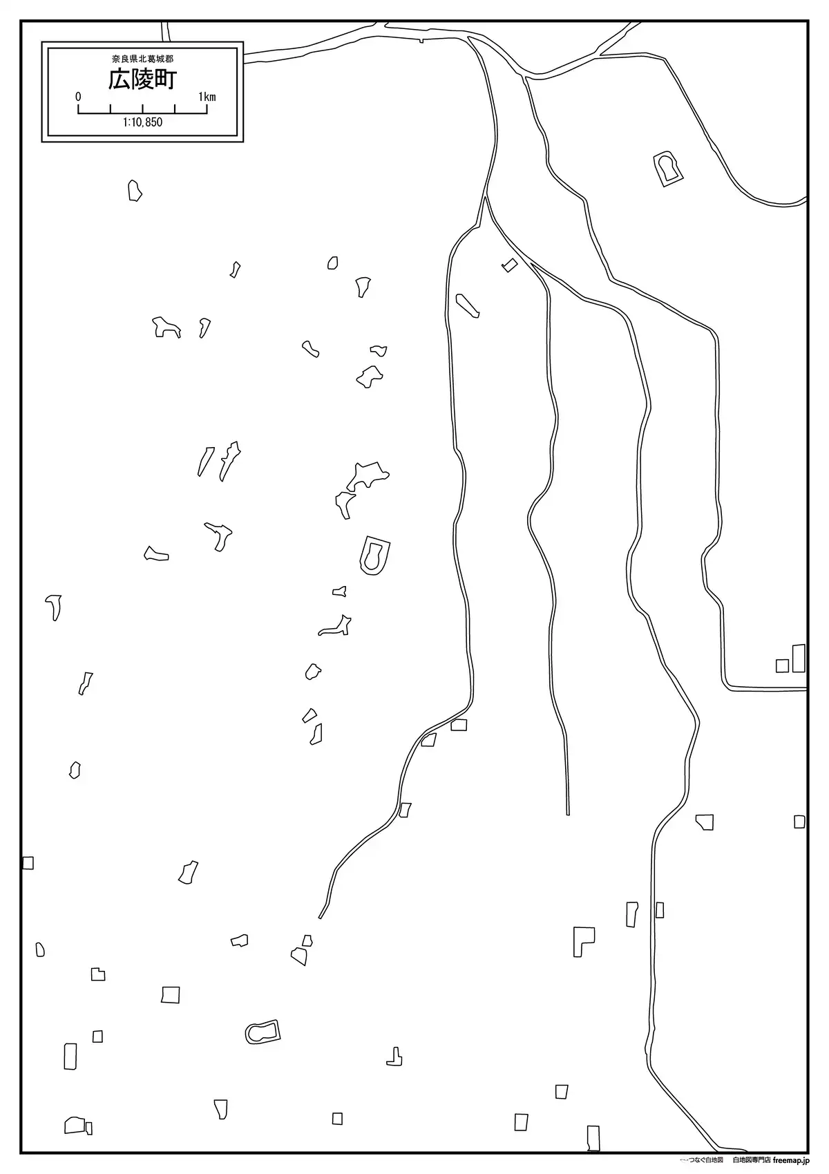 海岸線、川や池のみ記載