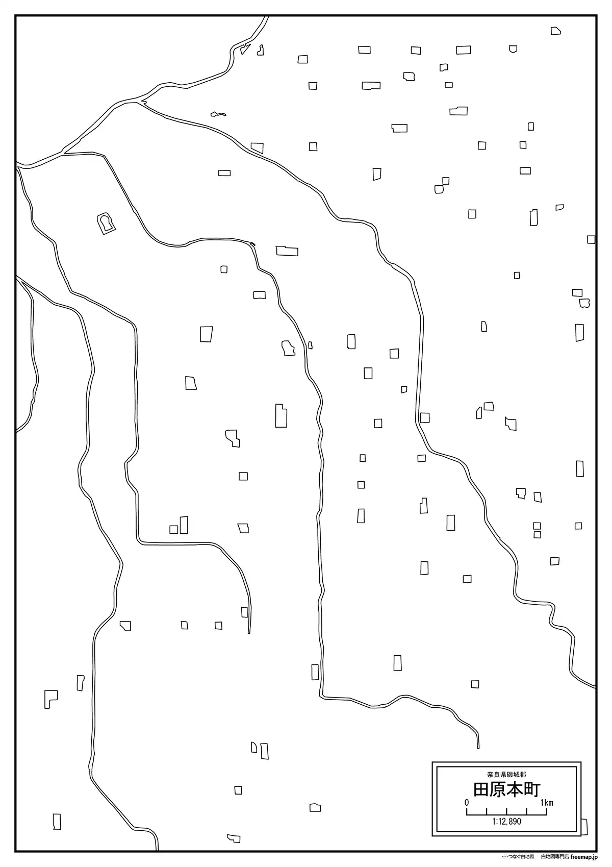 海岸線、川や池のみ記載