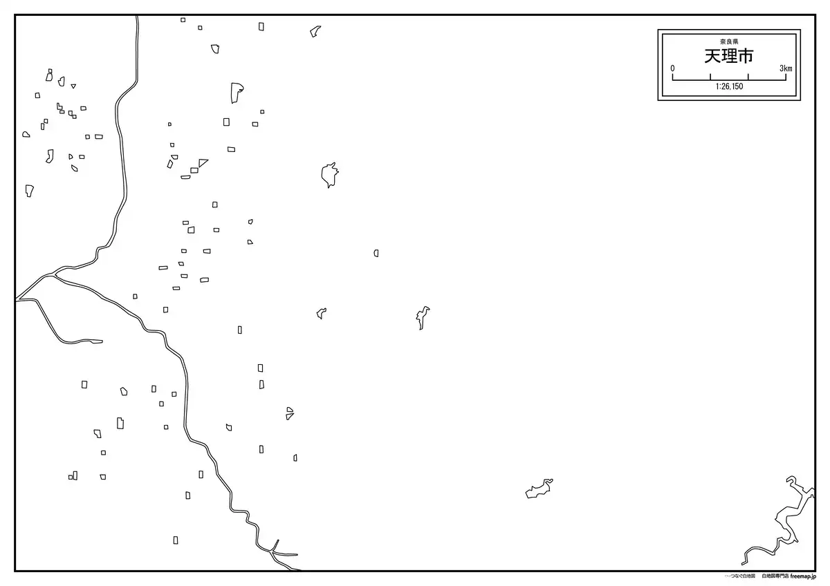 海岸線、川や池のみ記載