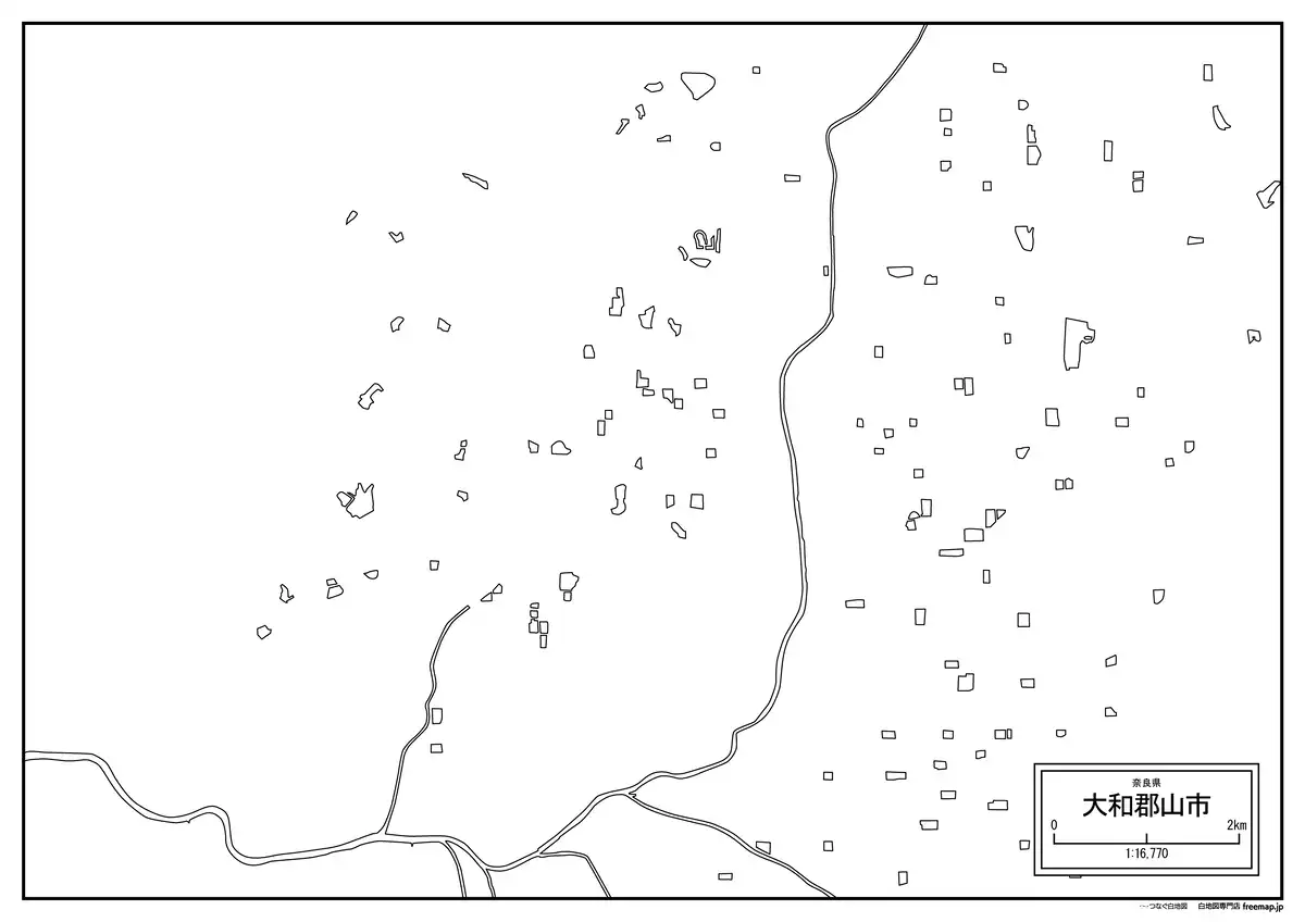 海岸線、川や池のみ記載