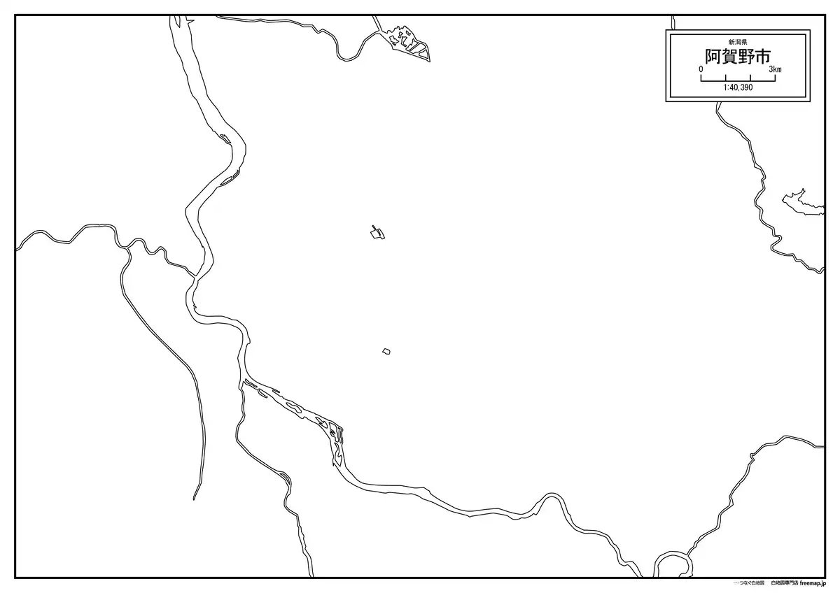 海岸線、川や池のみ記載