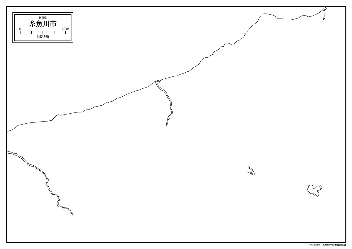 海岸線、川や池のみ記載