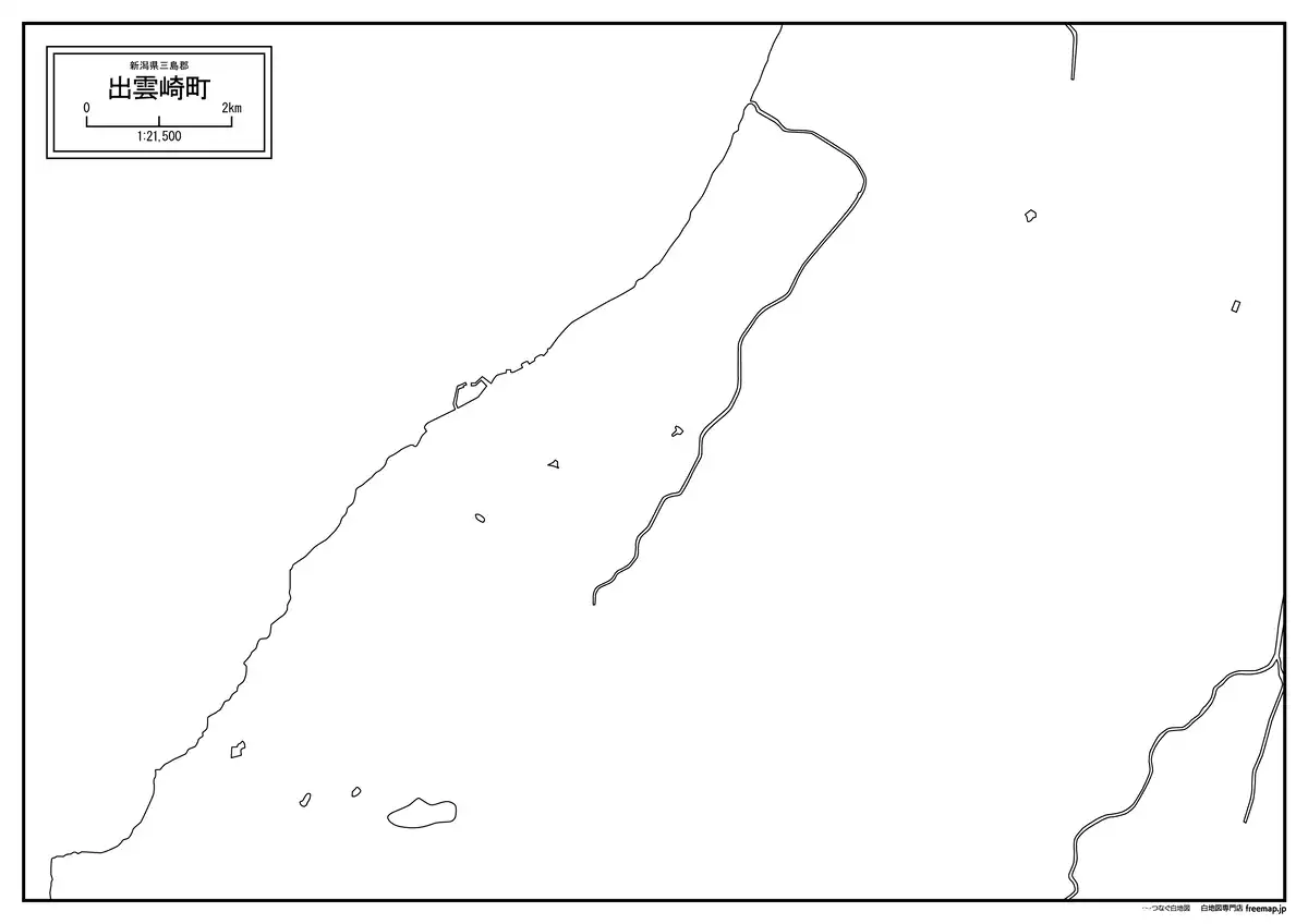 海岸線、川や池のみ記載