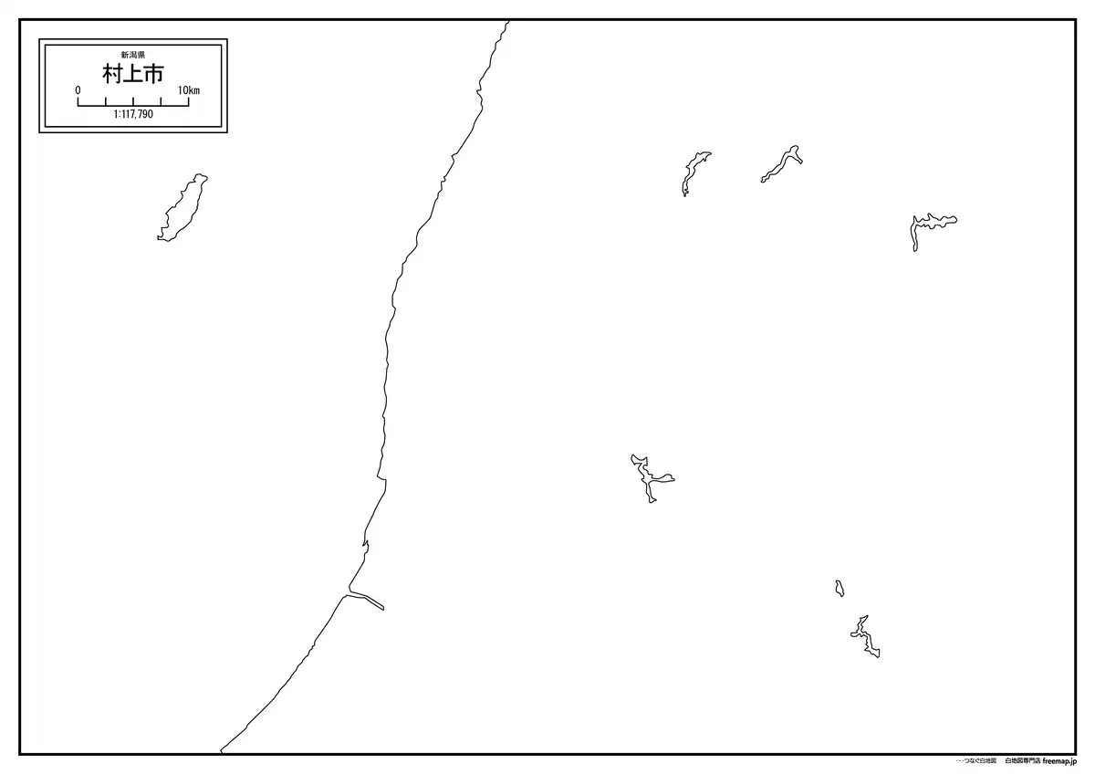 海岸線、川や池のみ記載