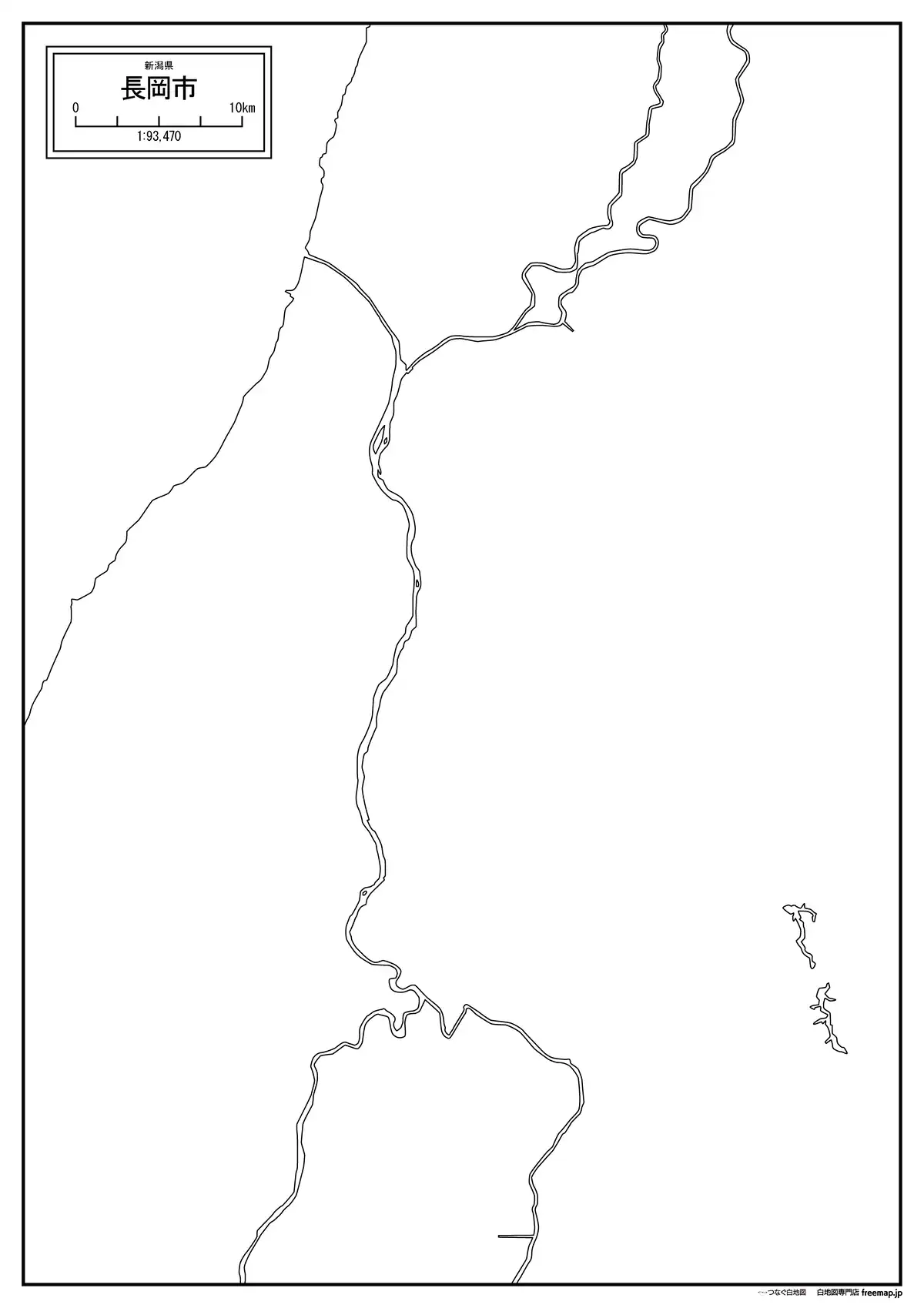 海岸線、川や池のみ記載