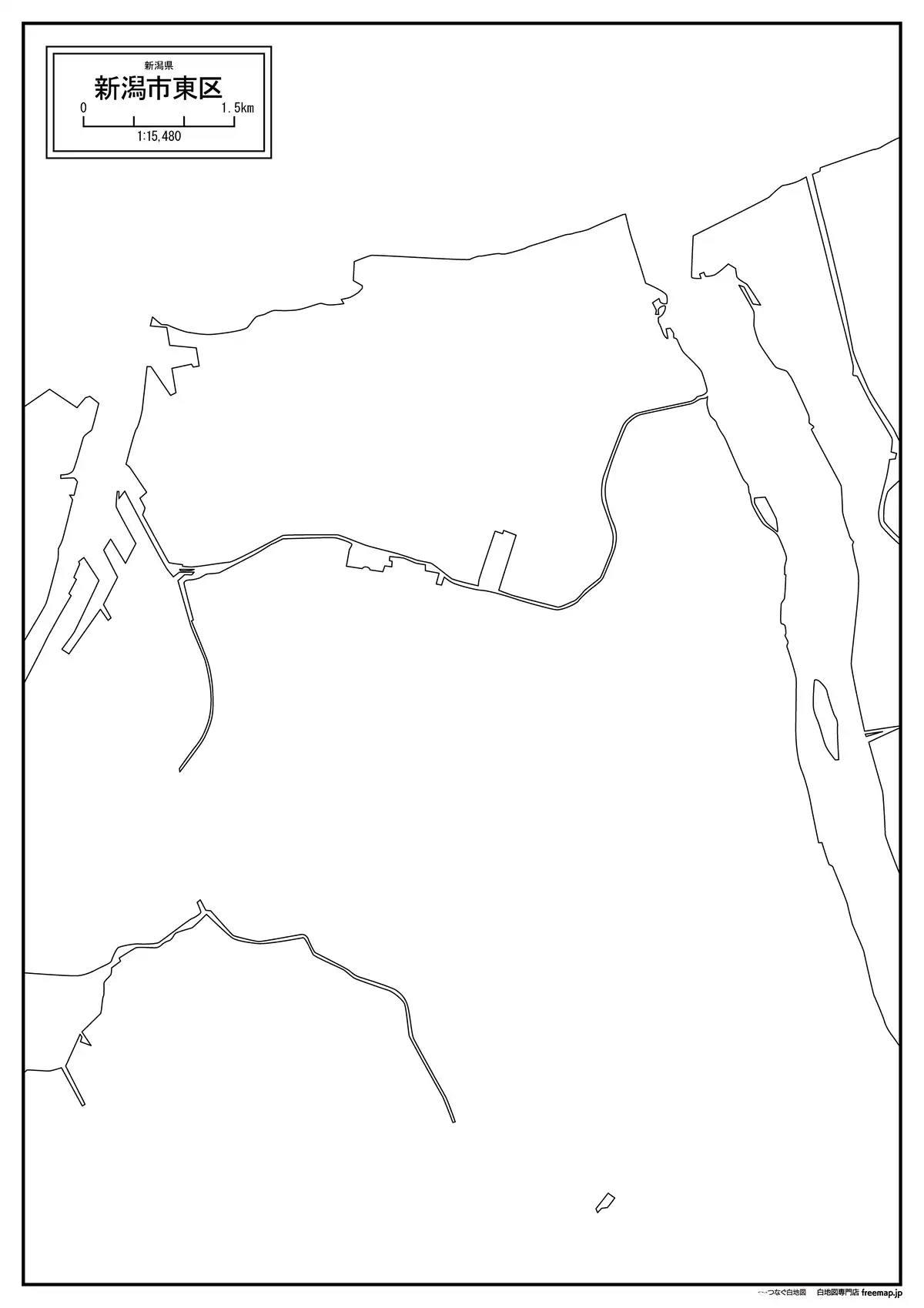 海岸線、川や池のみ記載