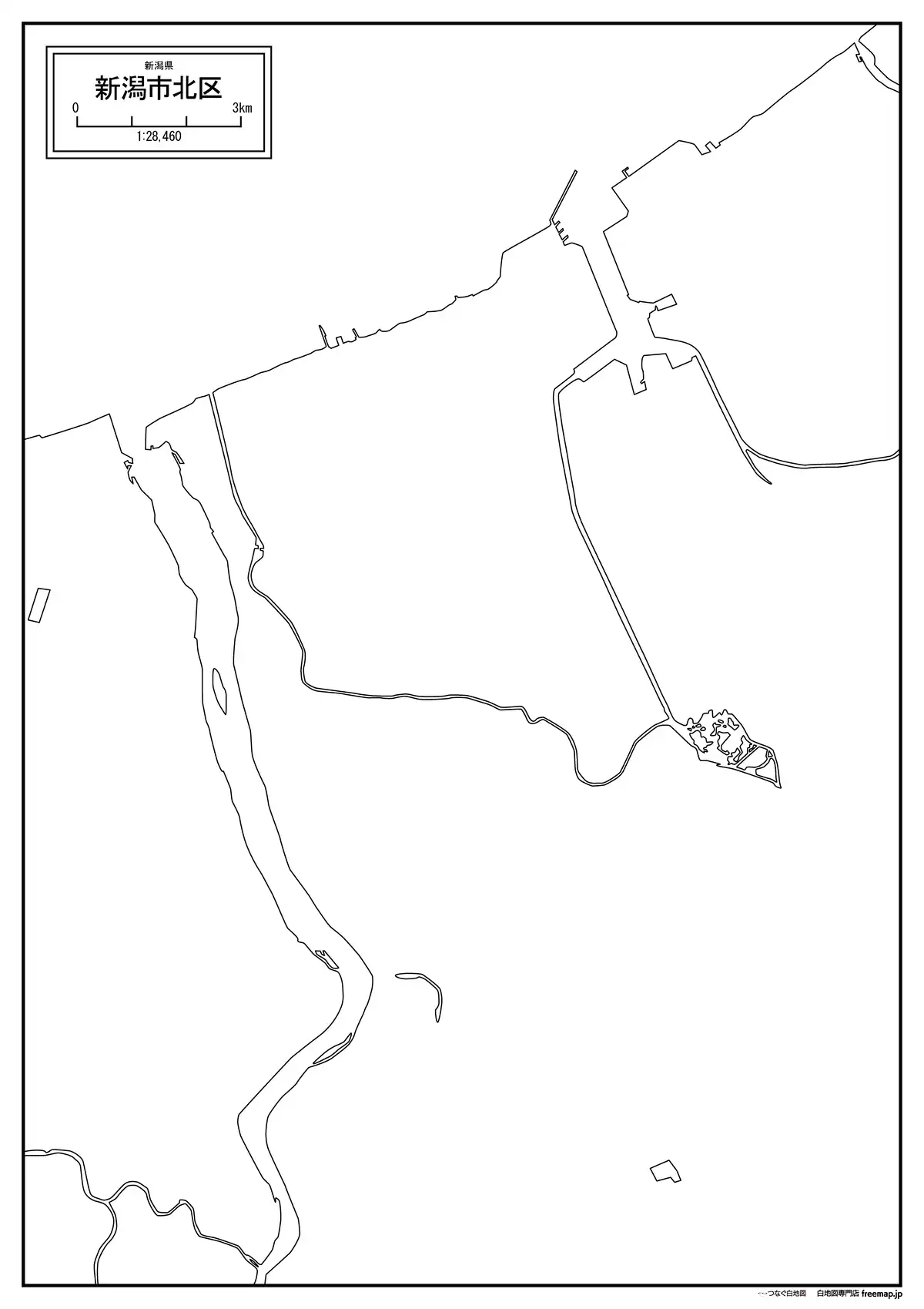海岸線、川や池のみ記載