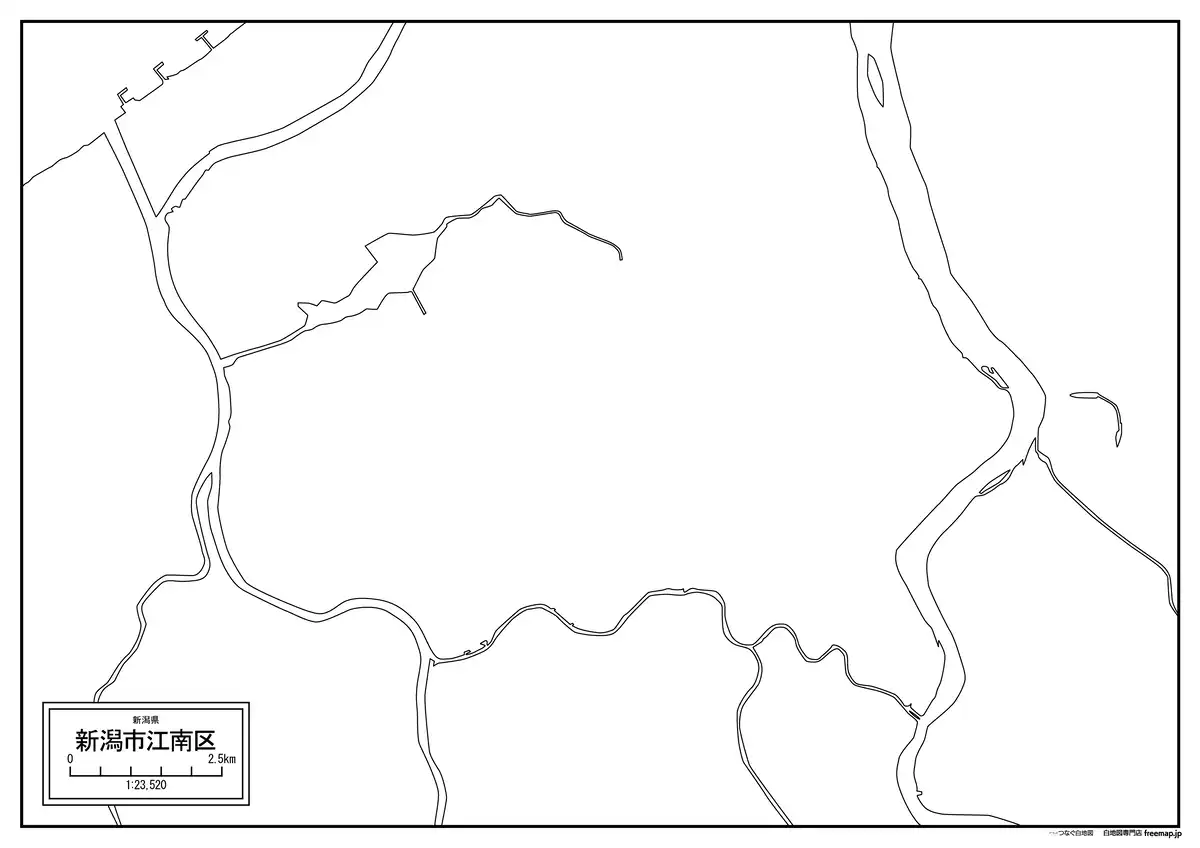 海岸線、川や池のみ記載