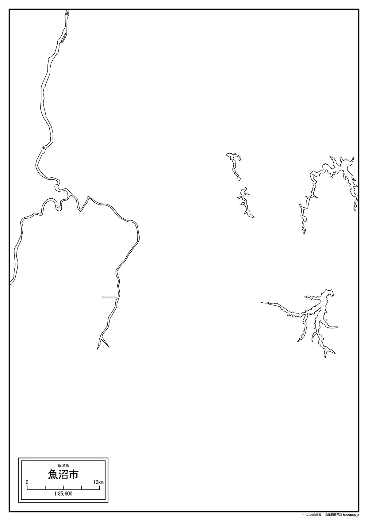 海岸線、川や池のみ記載