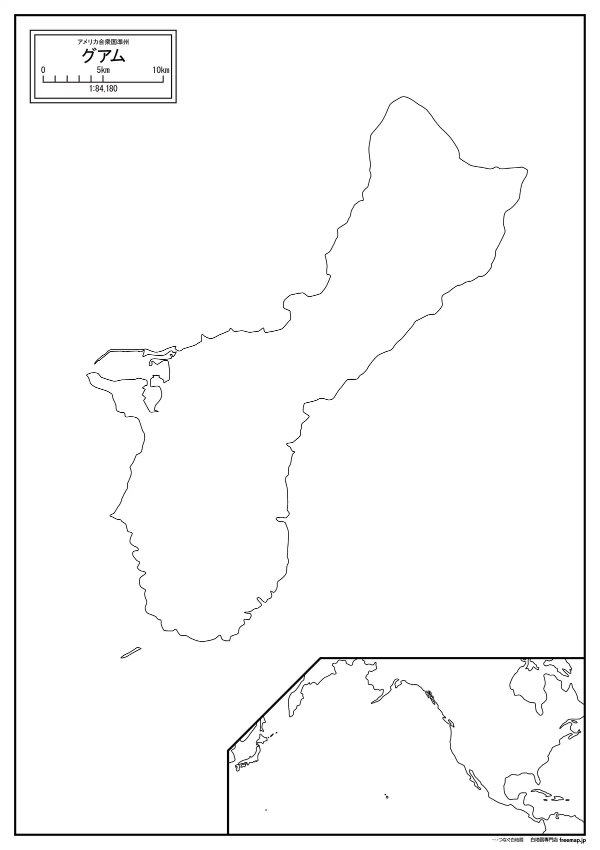 海岸線や川・池のみ記載