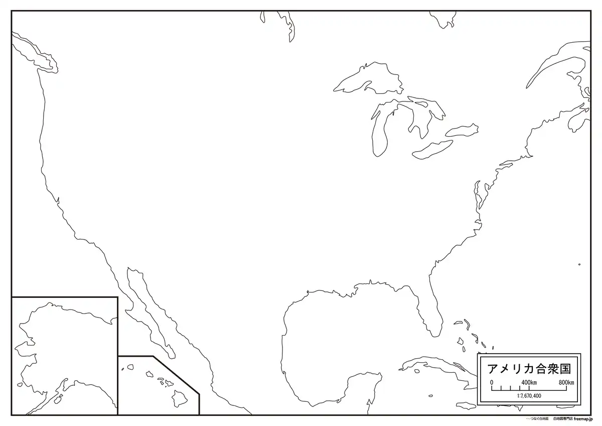 海岸線や川・池のみ記載