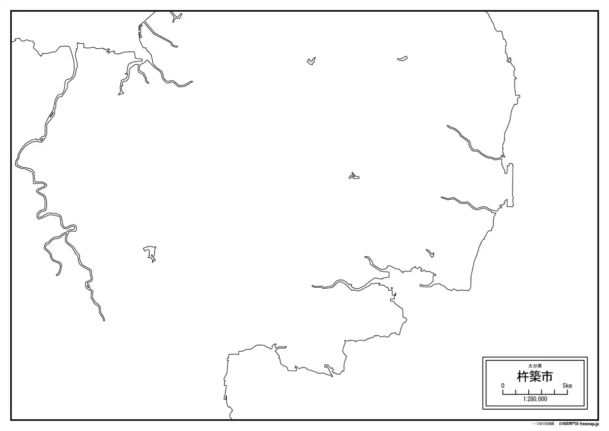 海岸線、川や池のみ記載