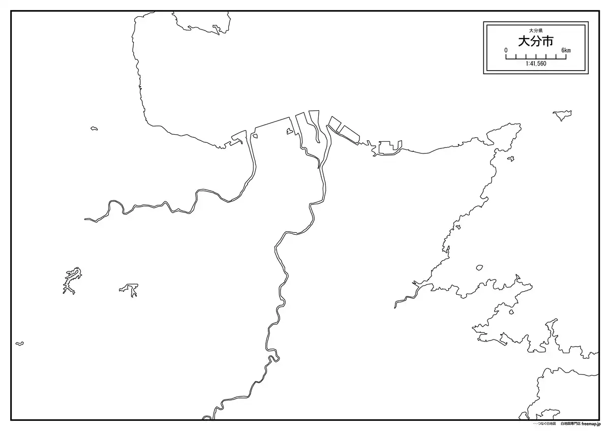 海岸線、川や池のみ記載