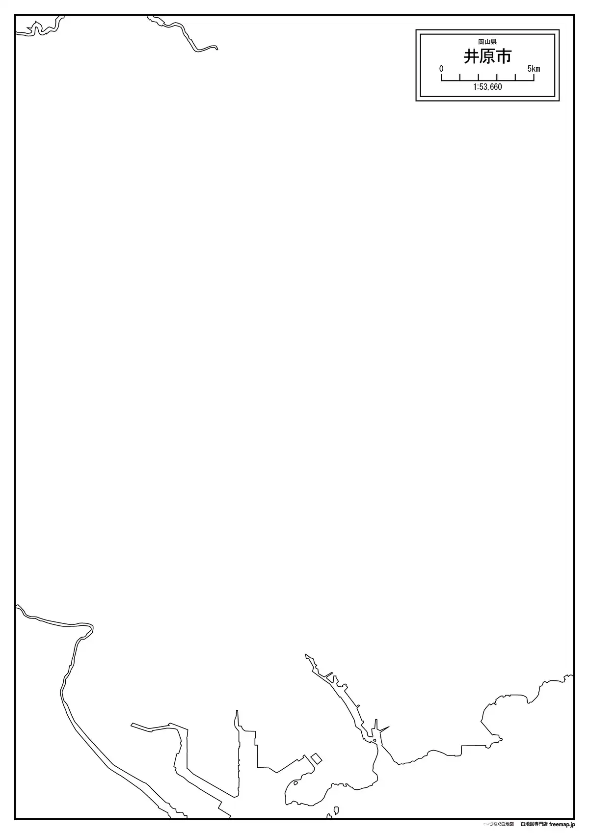 海岸線、川や池のみ記載