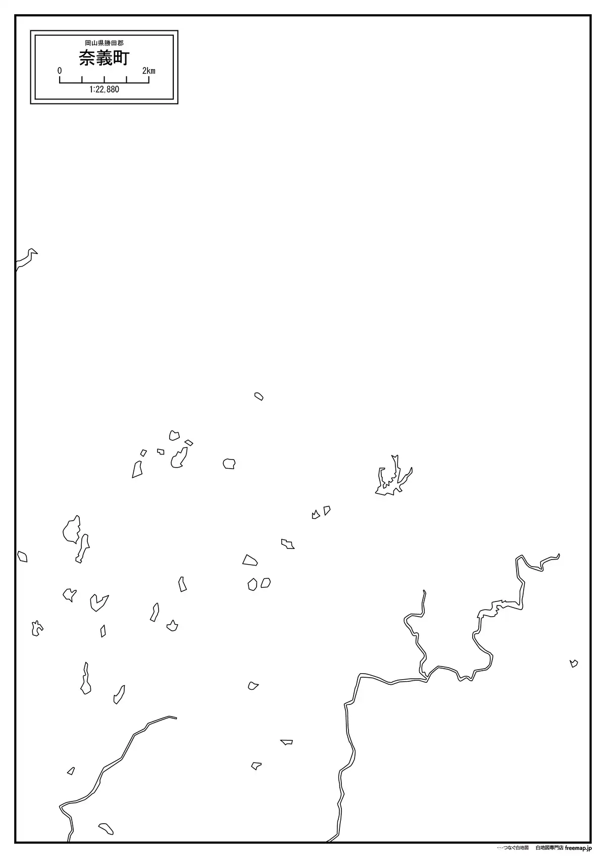 海岸線、川や池のみ記載