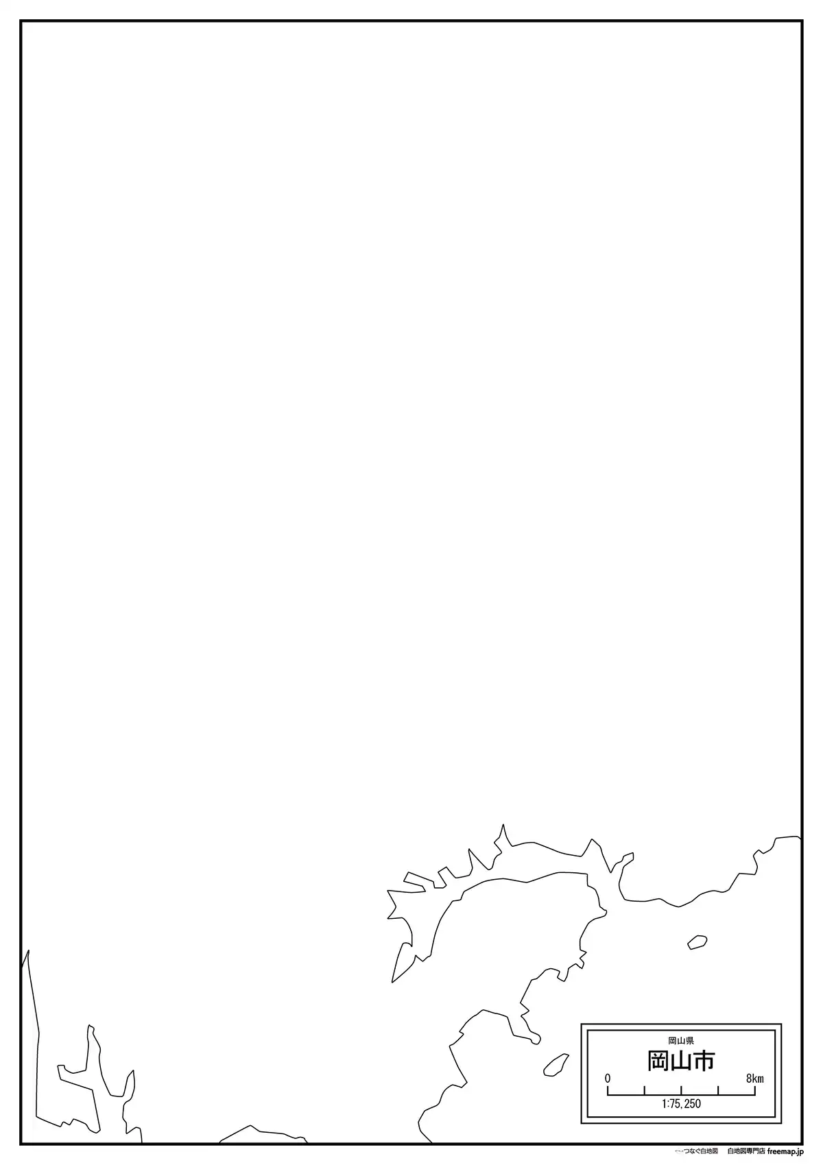 海岸線、川や池のみ記載