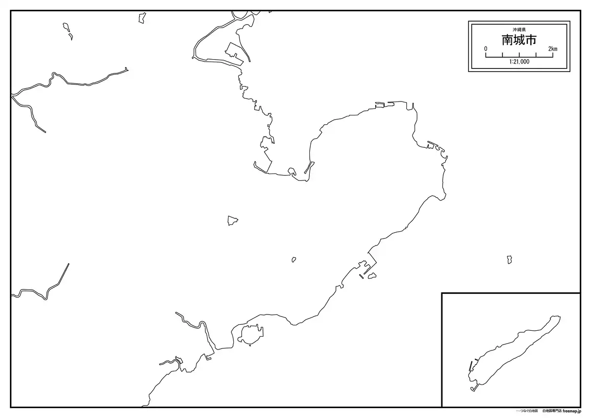 海岸線、川や池のみ記載