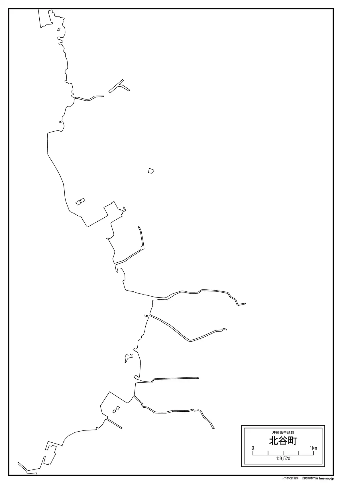 海岸線、川や池のみ記載
