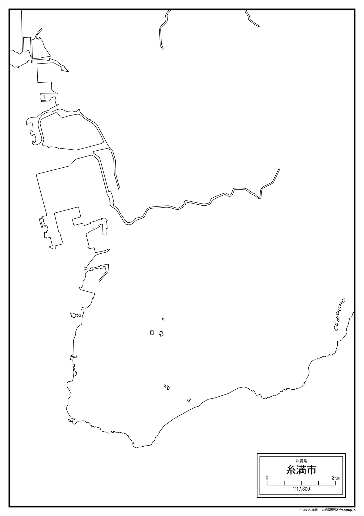海岸線、川や池のみ記載