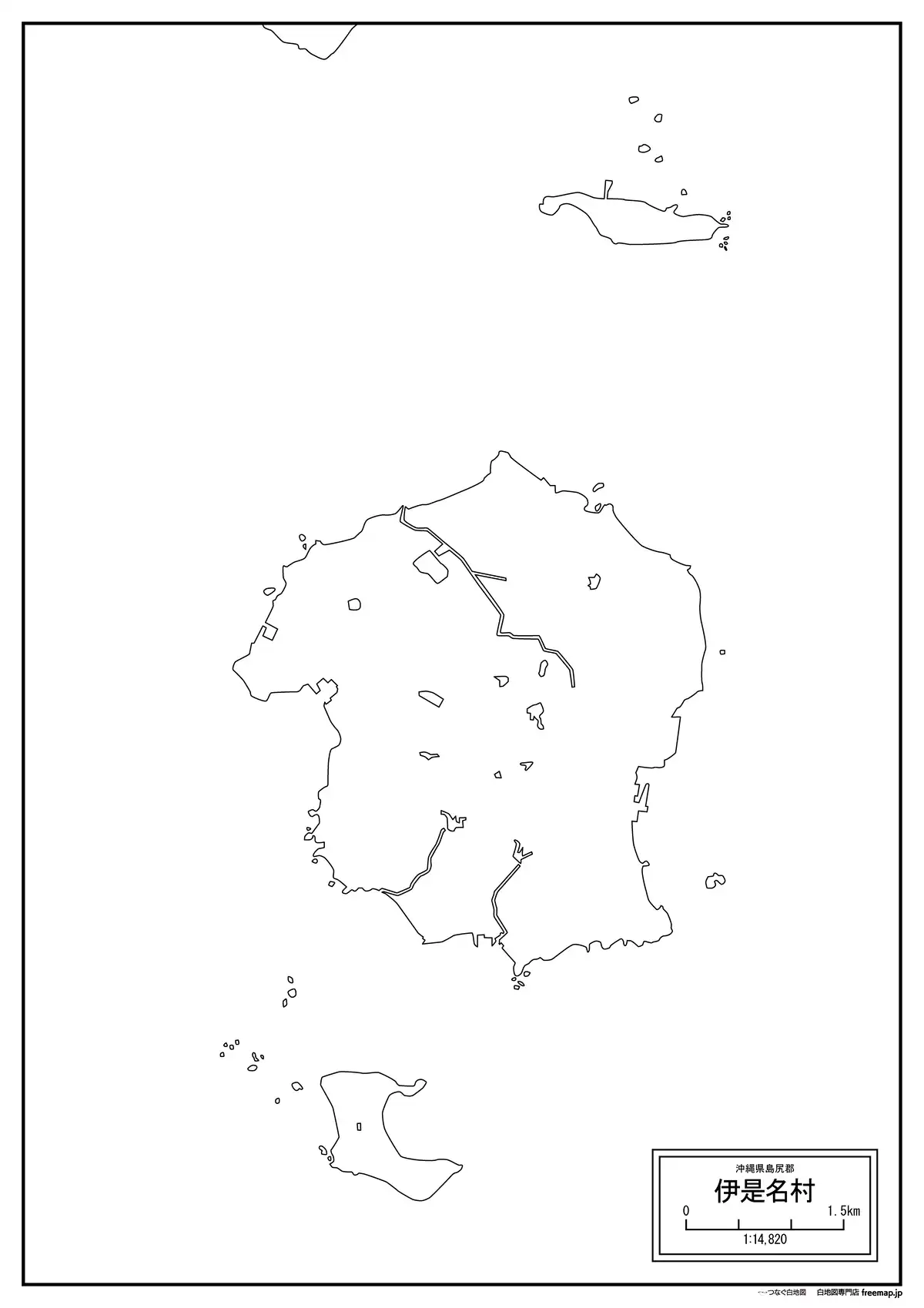海岸線、川や池のみ記載