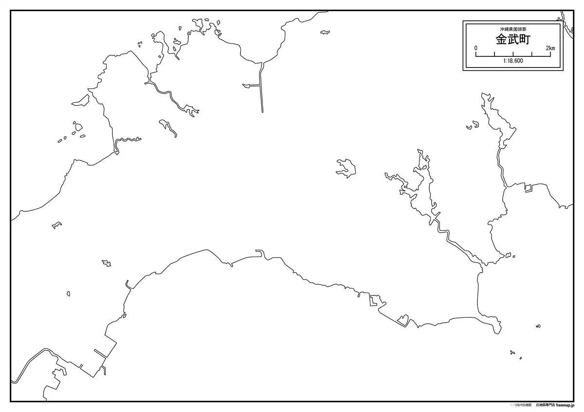 海岸線、川や池のみ記載