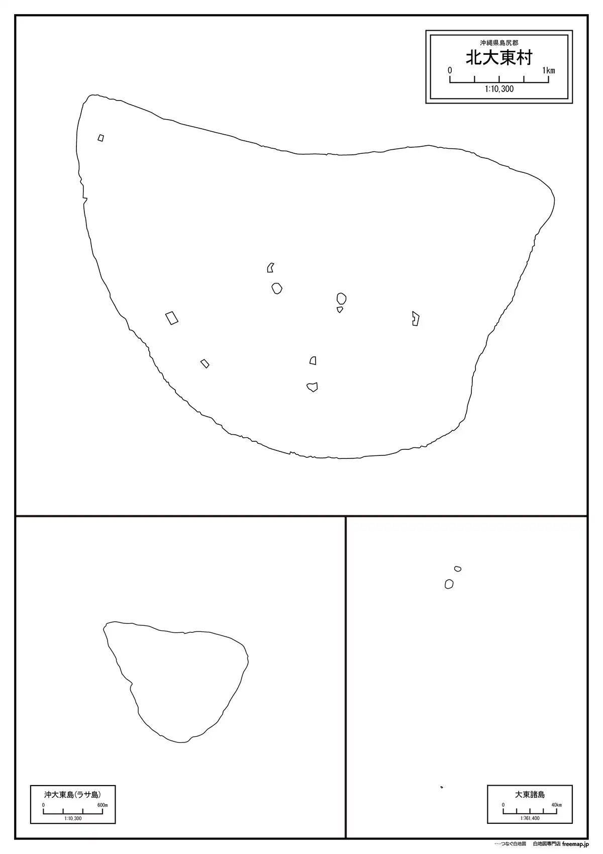 海岸線、川や池のみ記載