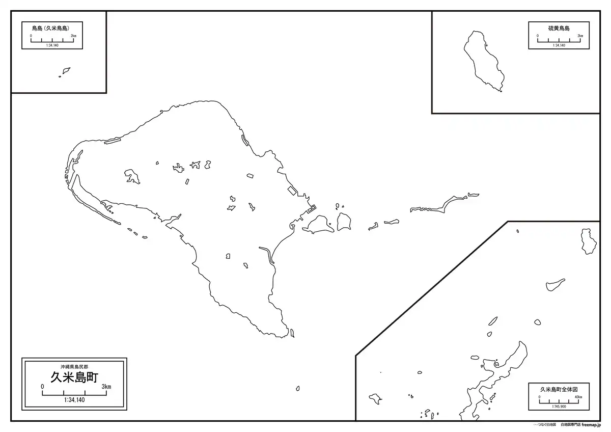 海岸線、川や池のみ記載