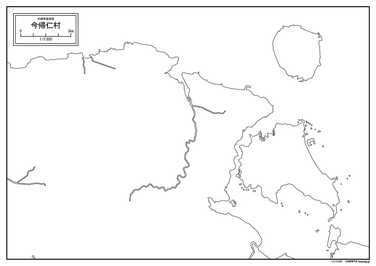 海岸線、川や池のみ記載
