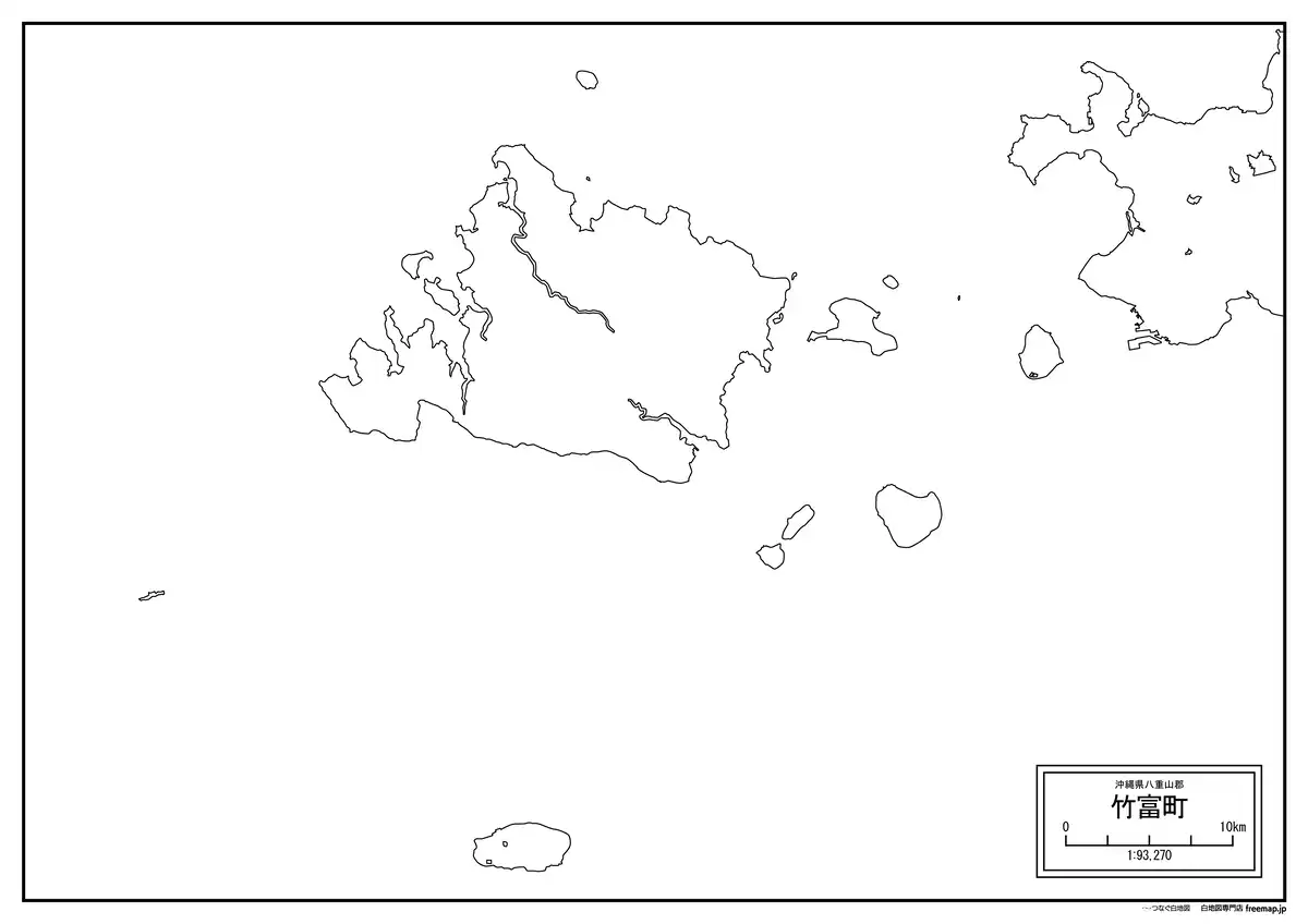 海岸線、川や池のみ記載
